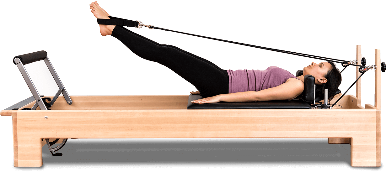 Pilates Reformer Leg Exercises PNG with transparent background