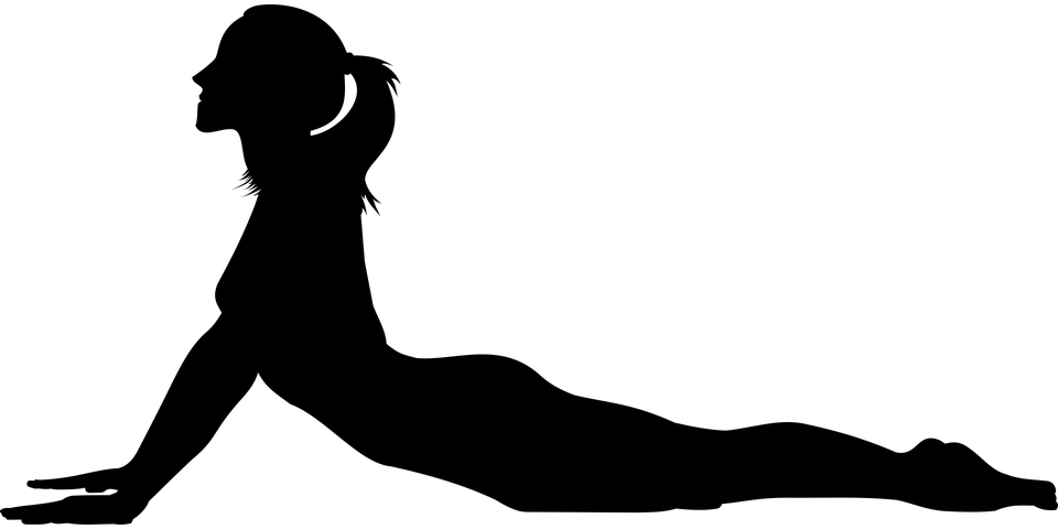 Pilates_ Upward Facing Dog Silhouette PNG with transparent background