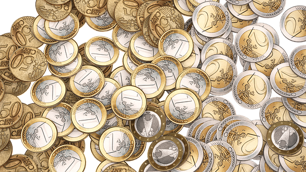 Pileof Euro Coins PNG with transparent background