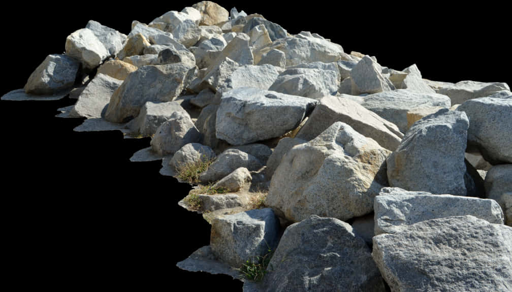 Pileof Rocks Isolatedon Black PNG with transparent background