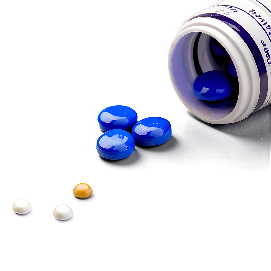 Pill Bottle With Blue Pills Png Prg