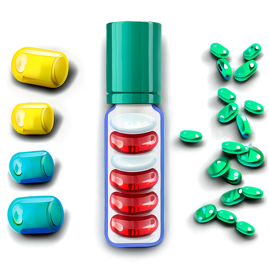 Pill Bottle With Green Pills Png 18