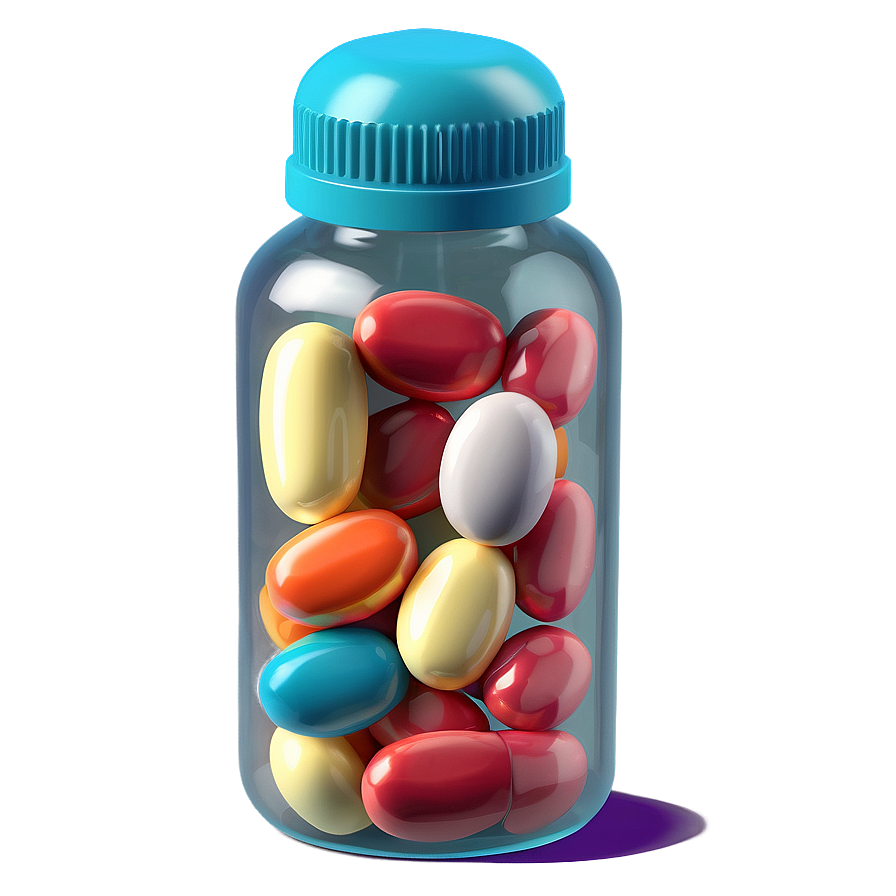 Pill Bottle With Mixed Pills Png 62