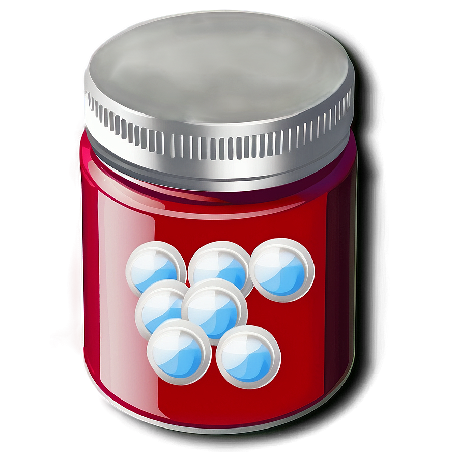 Pill Bottle With Red Pills Png 05252024