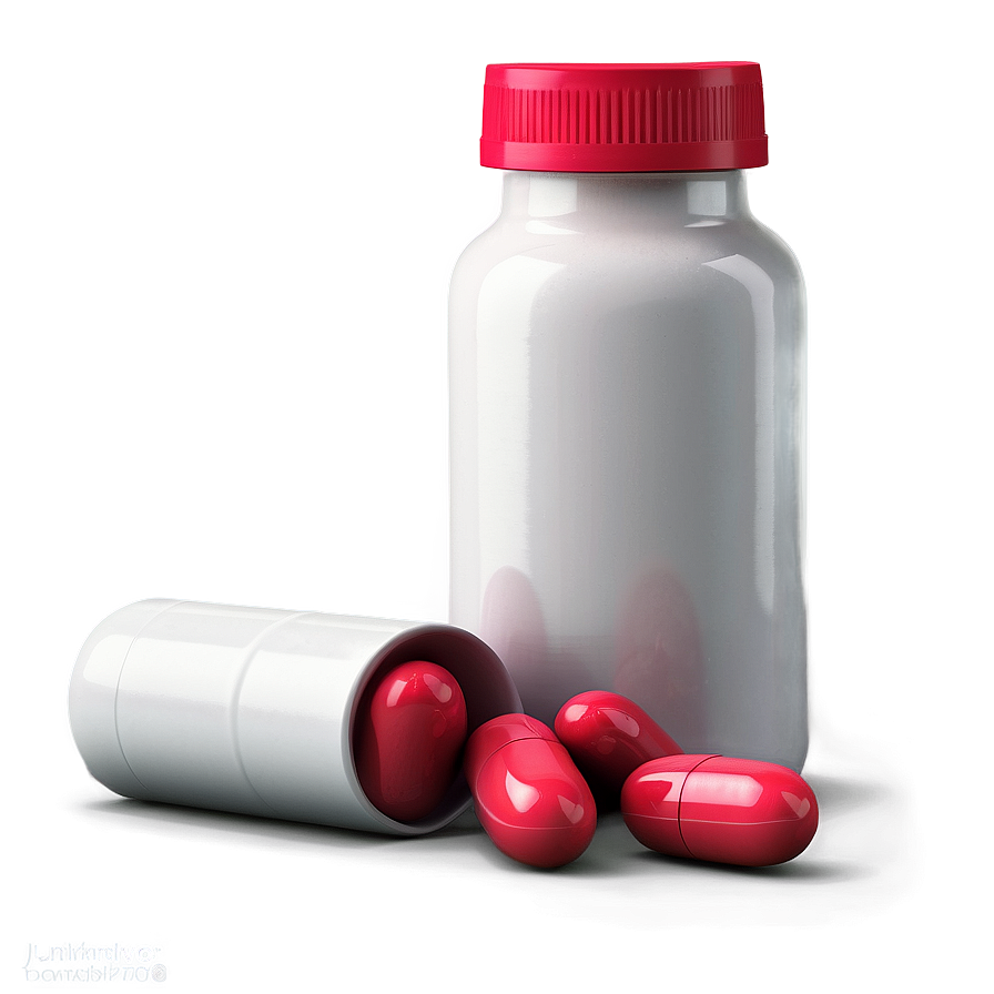 Pill Bottle With Red Pills Png Wlg73