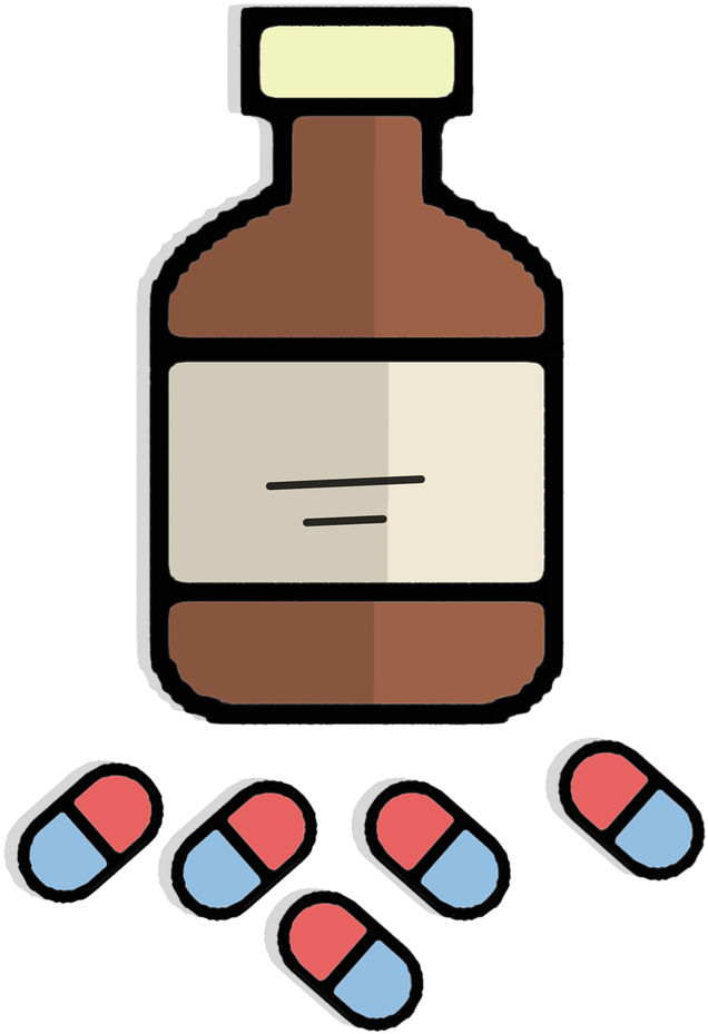 Pill Bottleand Capsules Illustration