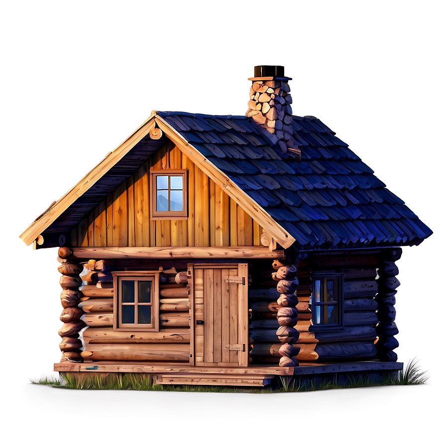 Pine Cabin in the Woods PNG 06132024 PNG with transparent background