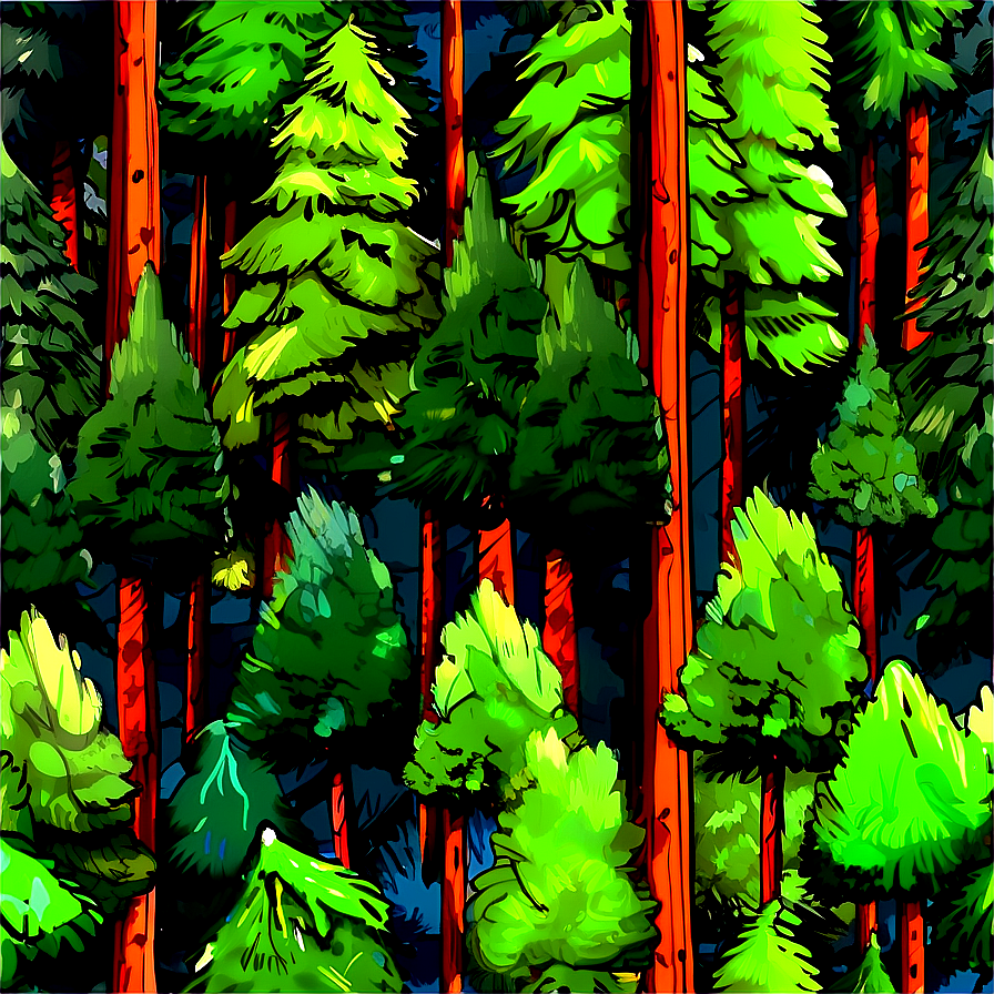 Pine Trees Sketch Png Hak