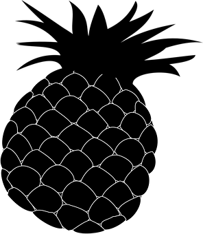 Pineapple Sketch Art PNG with transparent background
