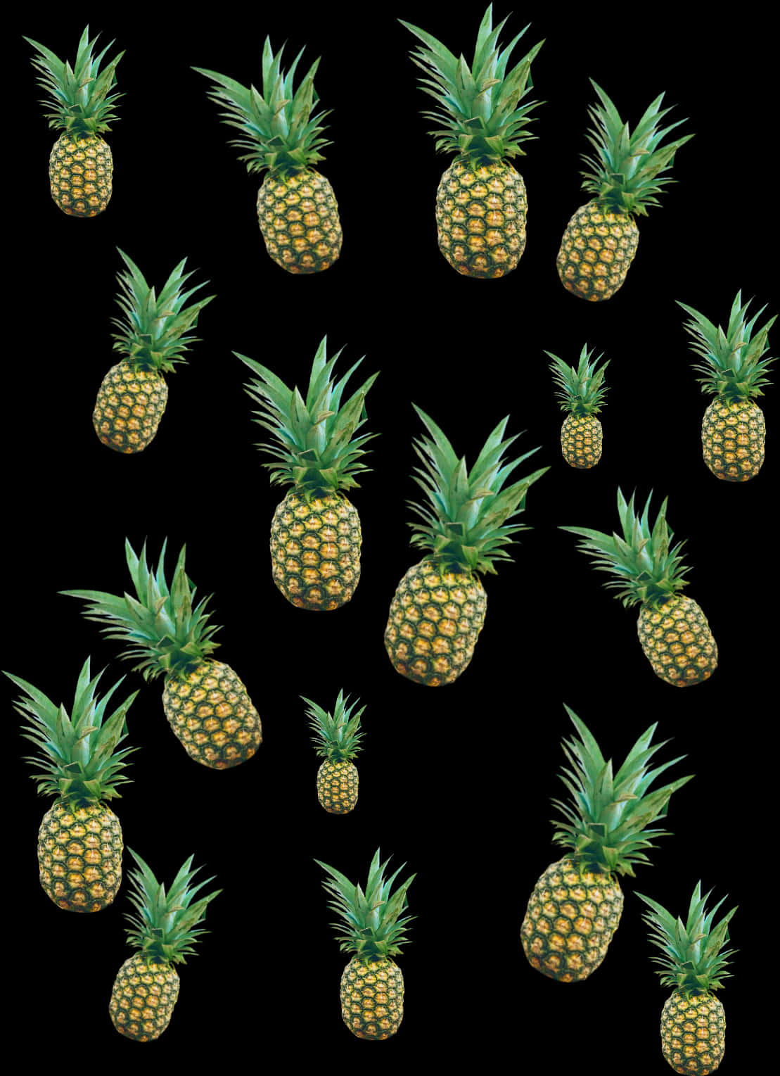 Pineappleson Black Background