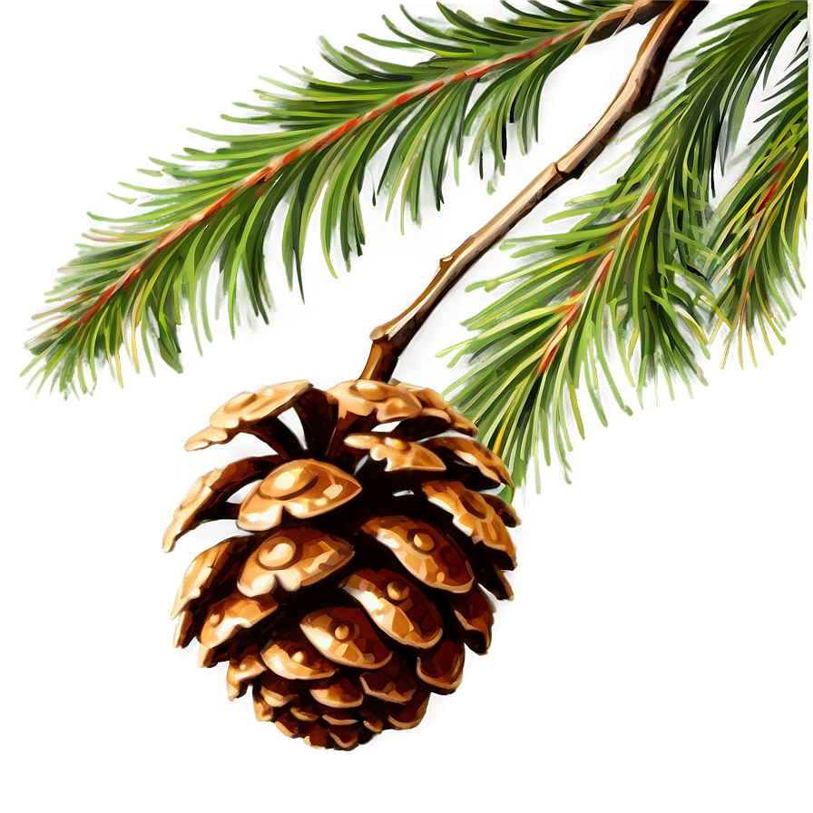 Pinecone With Branch Png Rgl