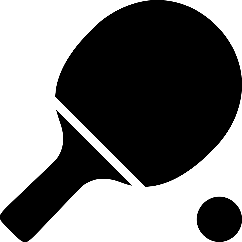 Ping Pong Paddle And Ball_ Silhouette