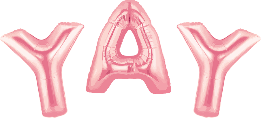 Pink Alphabet Balloons Y A Y PNG with transparent background