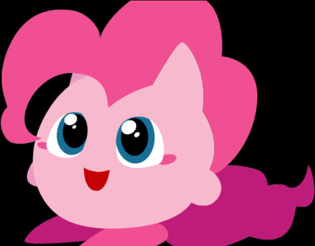 Pink_ Animated_ Character_ Smile PNG with transparent background