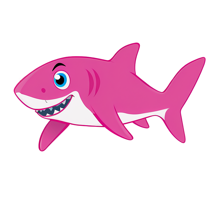 Pink Baby Shark With Waves Png 66