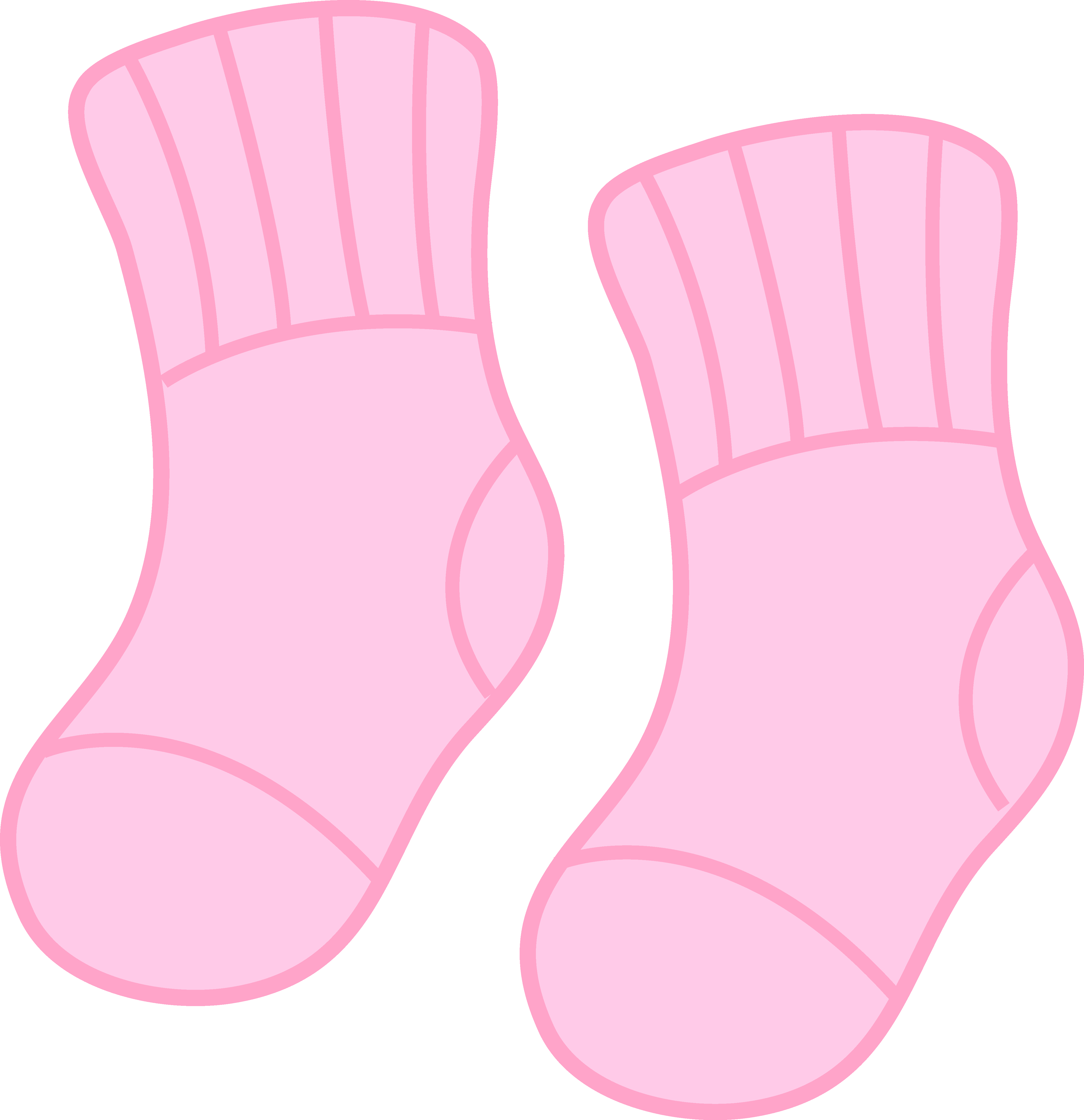 Pink Baby Socks Illustration PNG with transparent background
