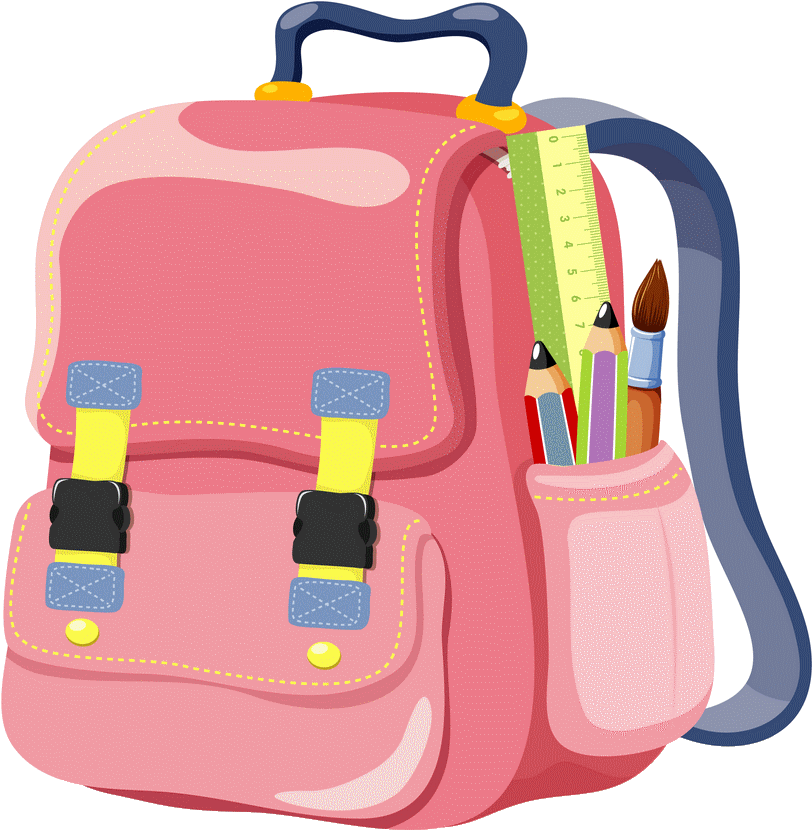 Pink Backpackwith School Supplies