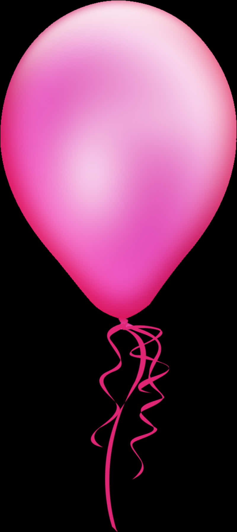 Pink Balloon Curly Ribbon Transparent Background