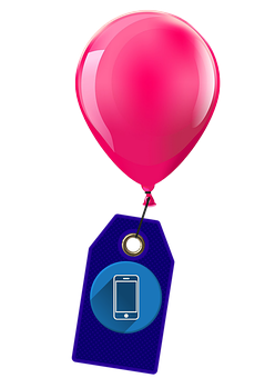 Pink Balloon Price Tag PNG with transparent background