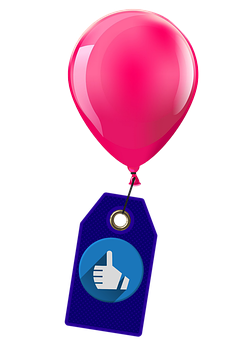 Pink Balloon With Approval Tag PNG with transparent background