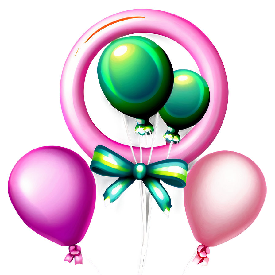 Pink Balloons And Flowers Png 06122024