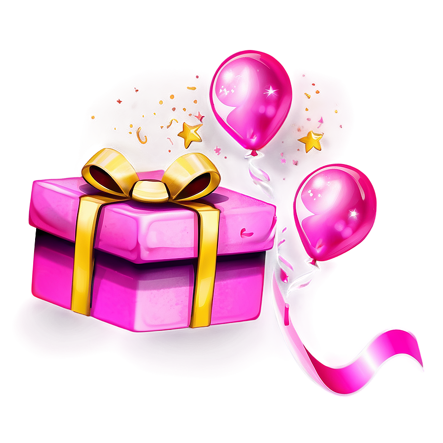 Pink Balloons And Gifts Png 06122024