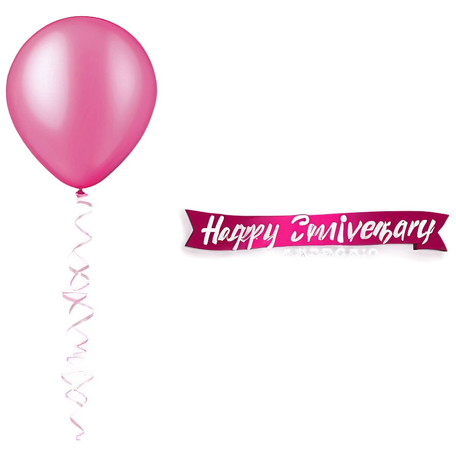 Pink Balloons Anniversary Design Png 53