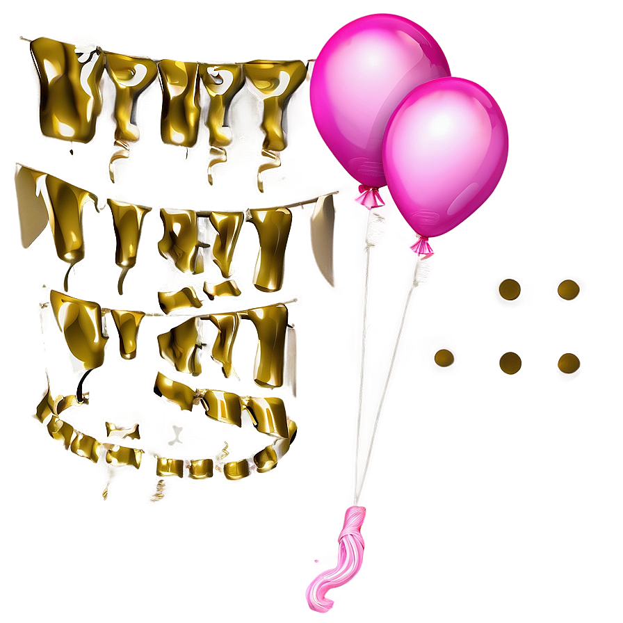 Pink Balloons Anniversary Design Png Jib