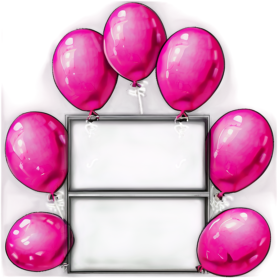 Pink Balloons Border Frame Png 06122024