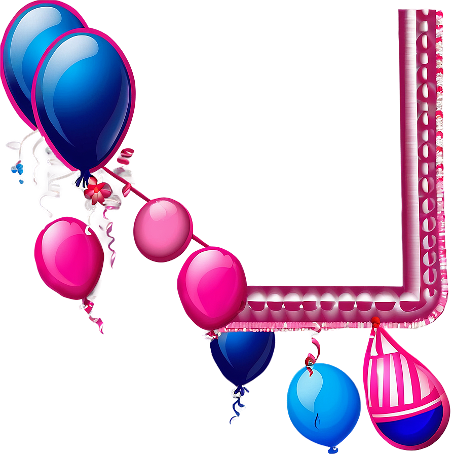 Pink Balloons Border Frame Png 77 | PNGimages.com