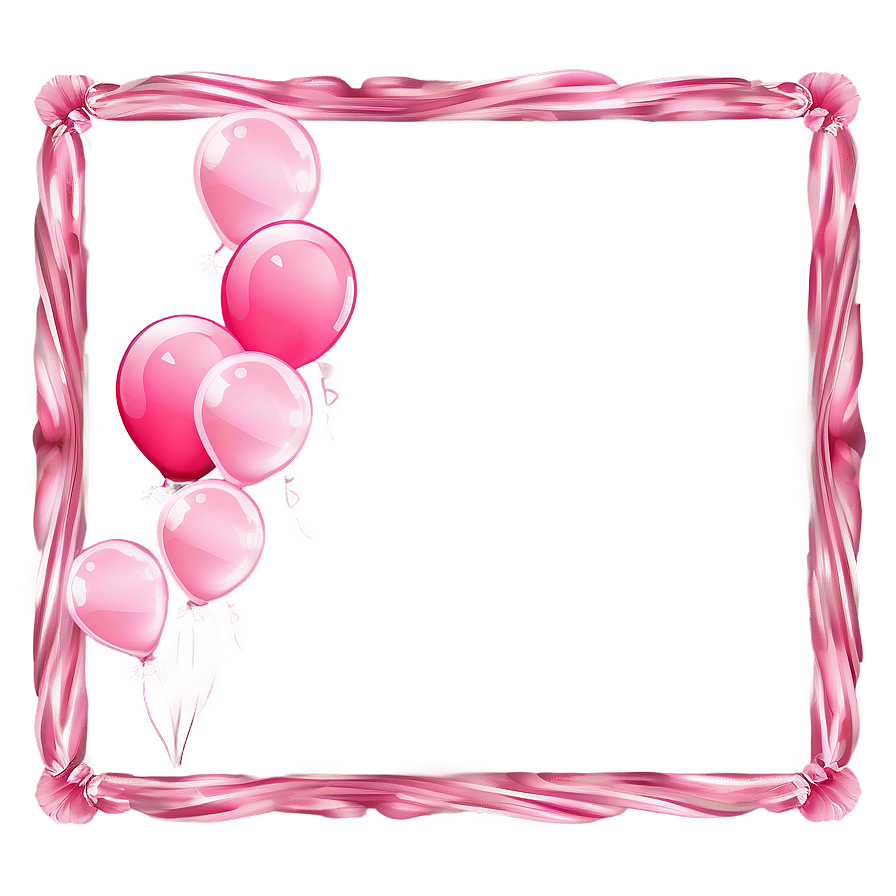 Pink Balloons Border Frame Png Var8