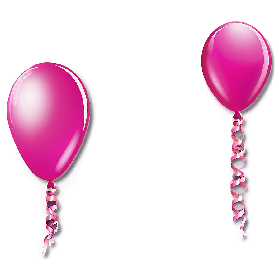 Pink Balloons Ribbon Tied Png Jwm