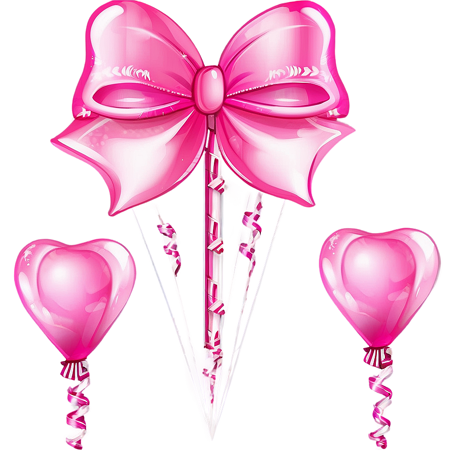 Pink Balloons With Bows Png 06122024