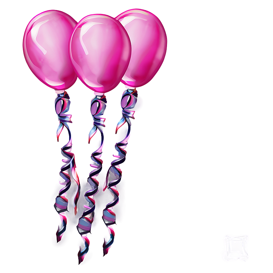 Pink Balloons With Bows Png Qbb