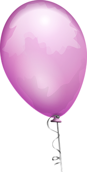 Pink Balloonwith Ribbon