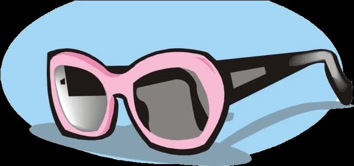 Pink Black Sunglasses Illustration