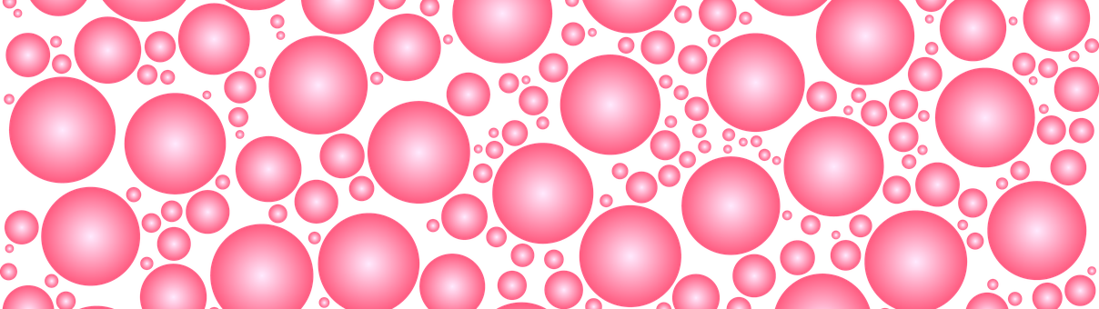 Pink Bubbles Pattern Banner PNG with transparent background