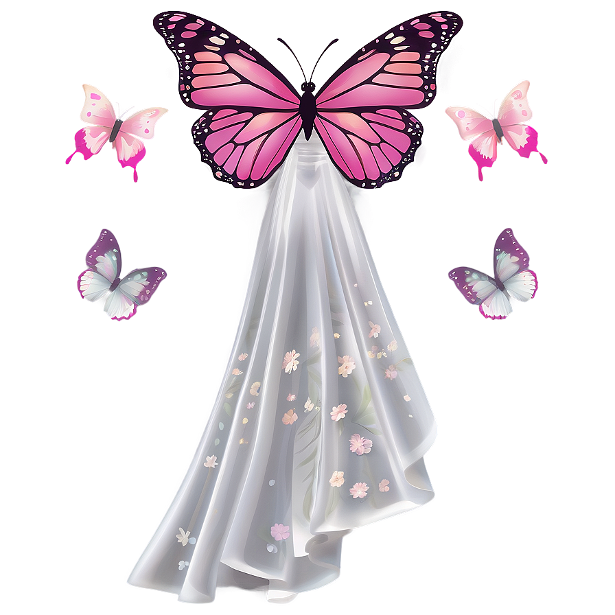 Pink Butterfly For Wedding Design Png 05232024