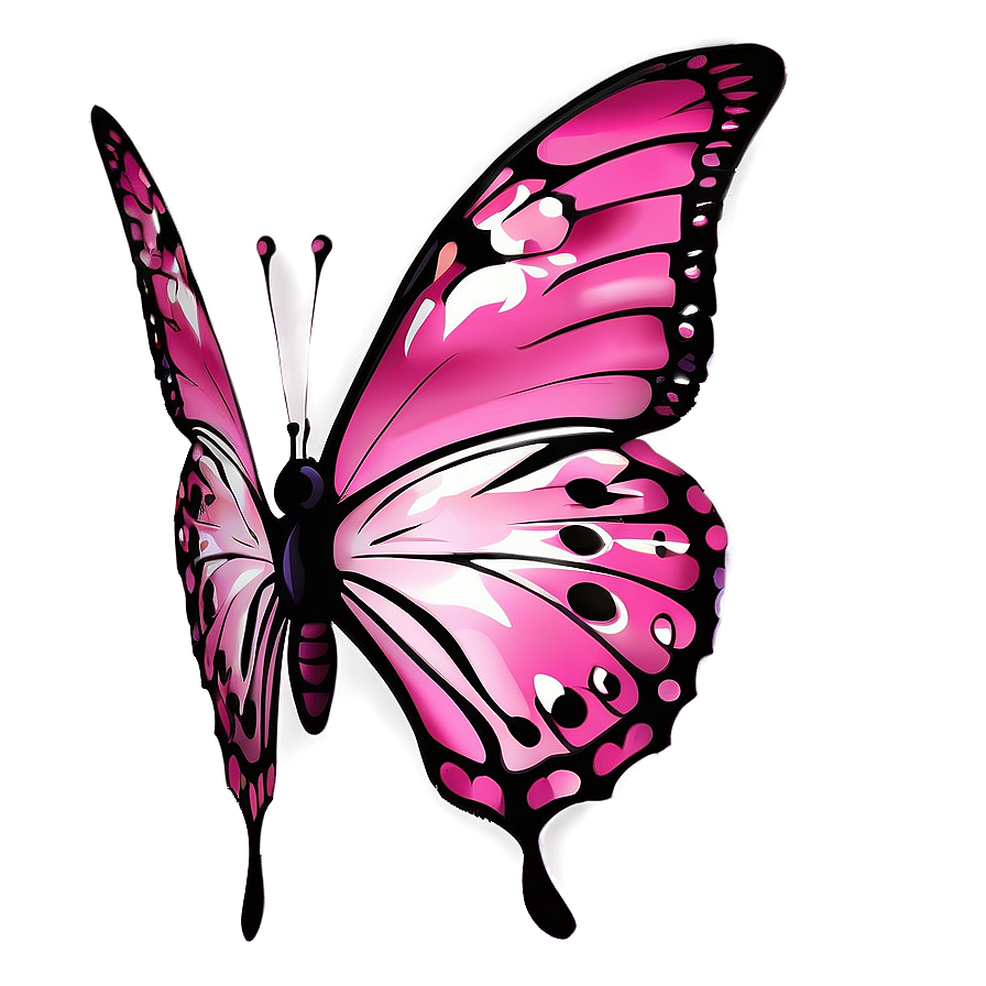 Pink Butterfly Outline Png Sve7