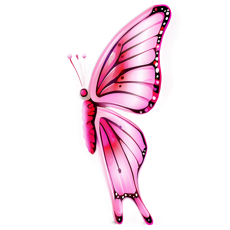 Pink Butterfly Realistic Image Png Hor