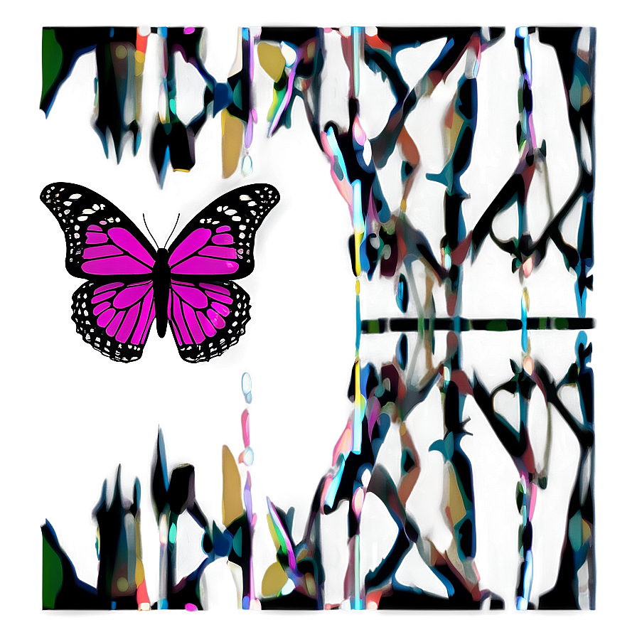 Pink Butterfly With Black Outline Png 05232024