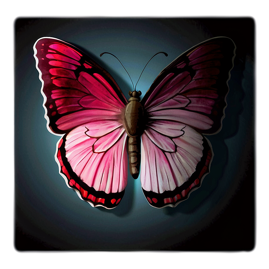 Pink Butterfly With Shadow Png 81