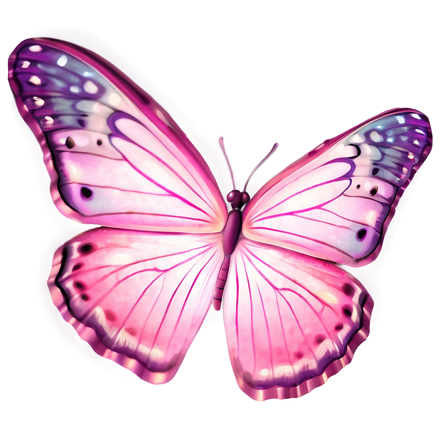 Pink Butterfly With Soft Glow Png Qqf32