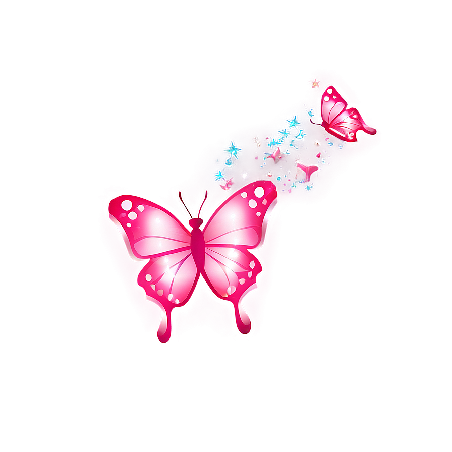 Pink Butterfly With Sparkles Png Qej17