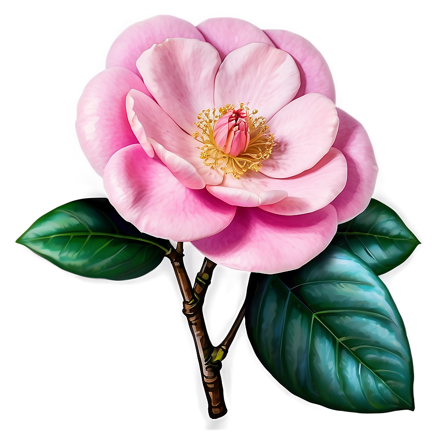 Pink Camellia Elegance Png 05242024