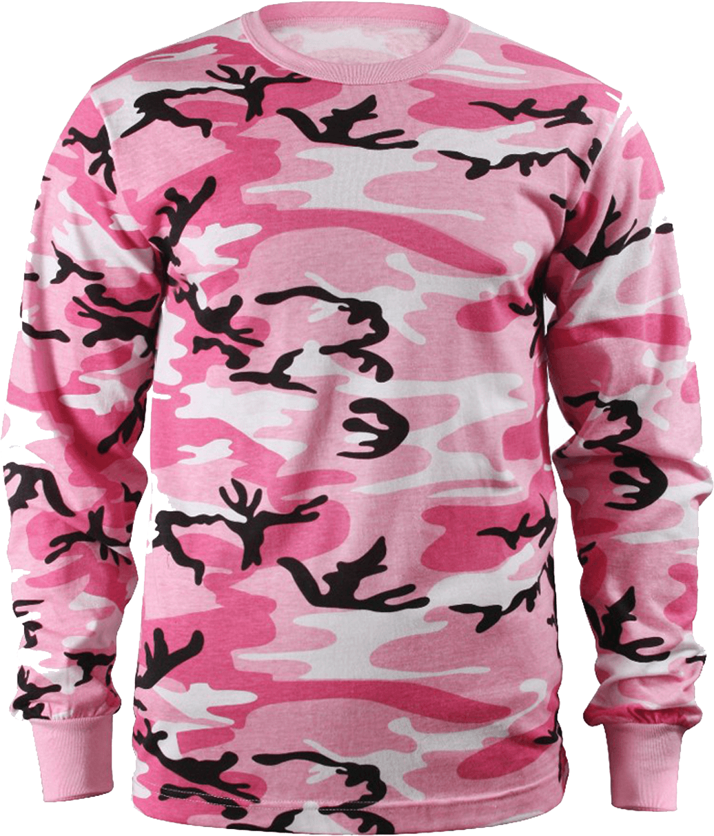 Rothco Long Sleeve Camo T Shirts - Pink Camo Long Sleeve Shirt, HD Png Download PNG with transparent background