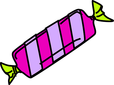 Pink Candy Wrapper Vector PNG with transparent background