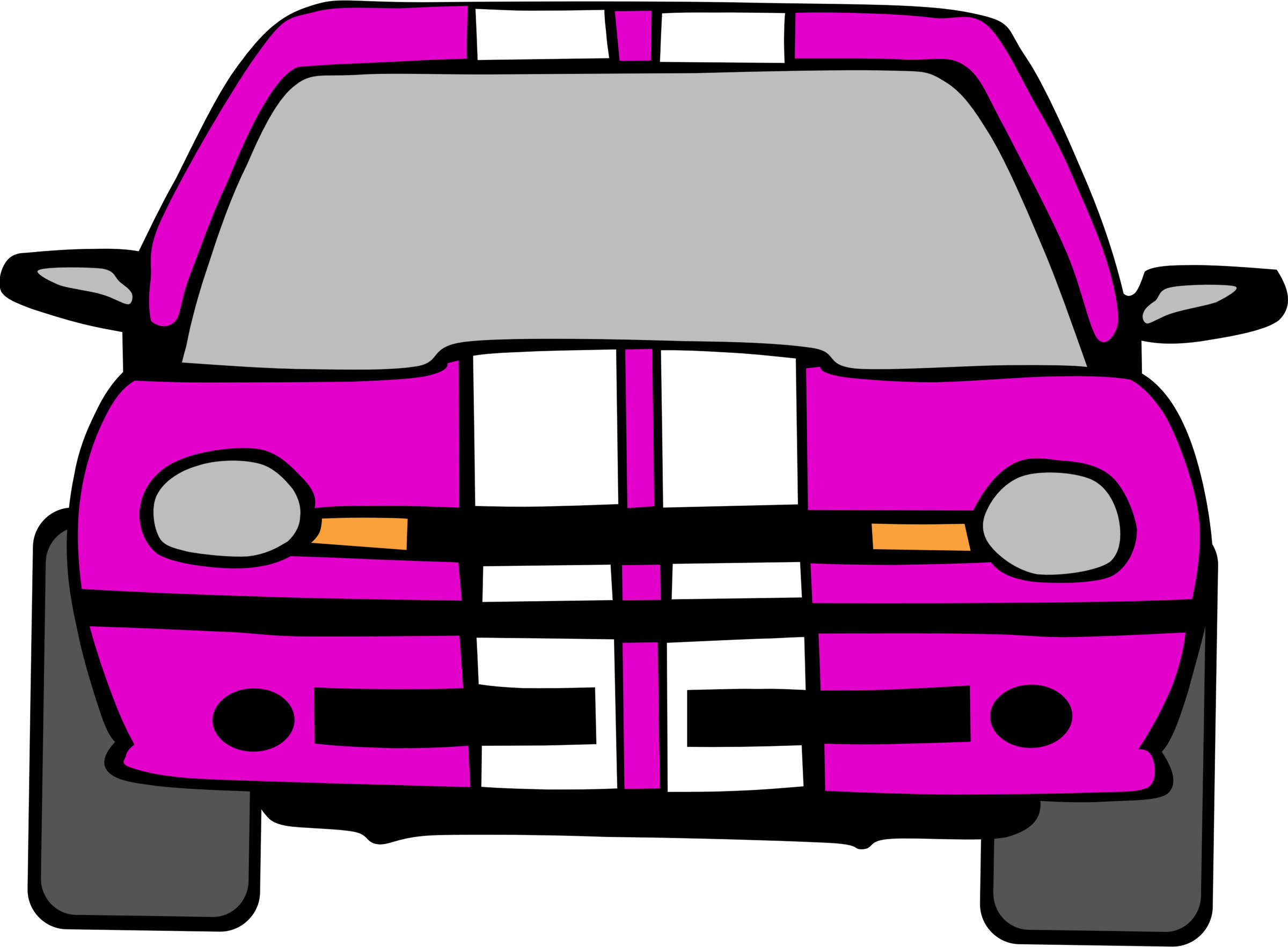 Pink Car Front Vector Illustration