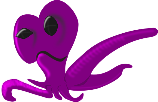 Pink Cartoon Alien Illustration PNG with transparent background