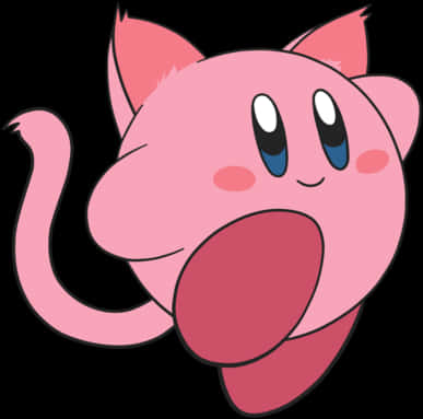 Pink_ Cartoon_ Character_with_ Cat_ Ears